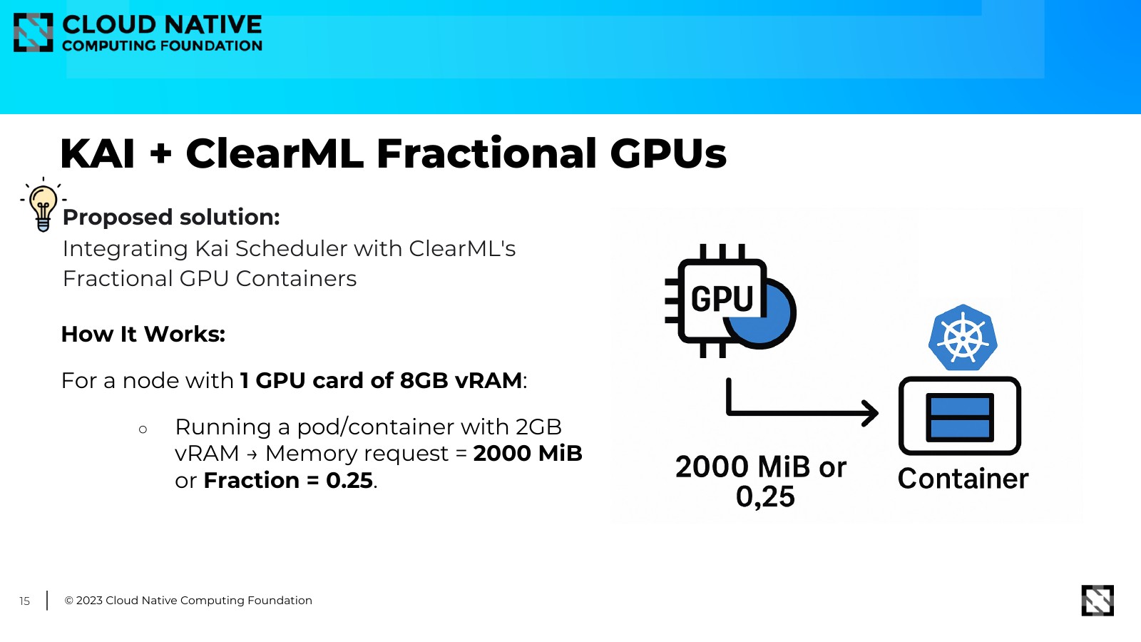 Proposed: KAI Scheduler plus ClearML fractional GPU containers