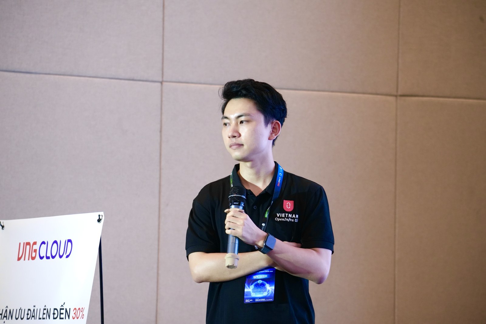 During the talk