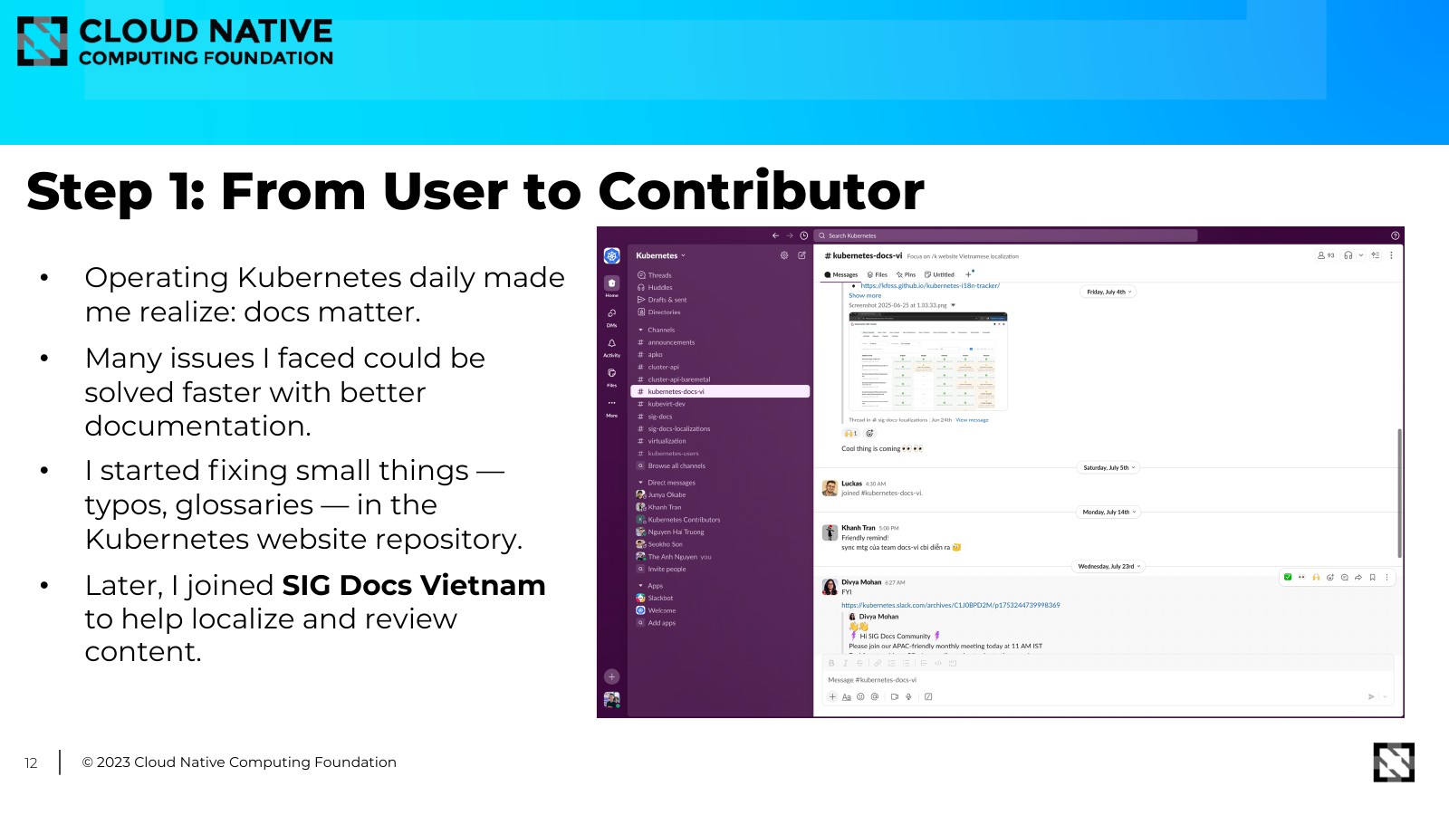 Step 1: from user to contributor