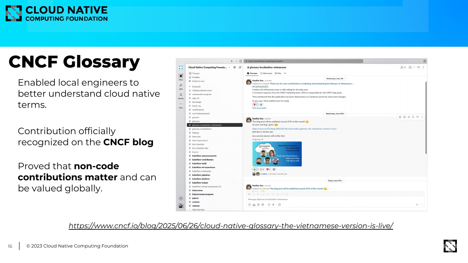 CNCF Glossary: recognised on the CNCF blog