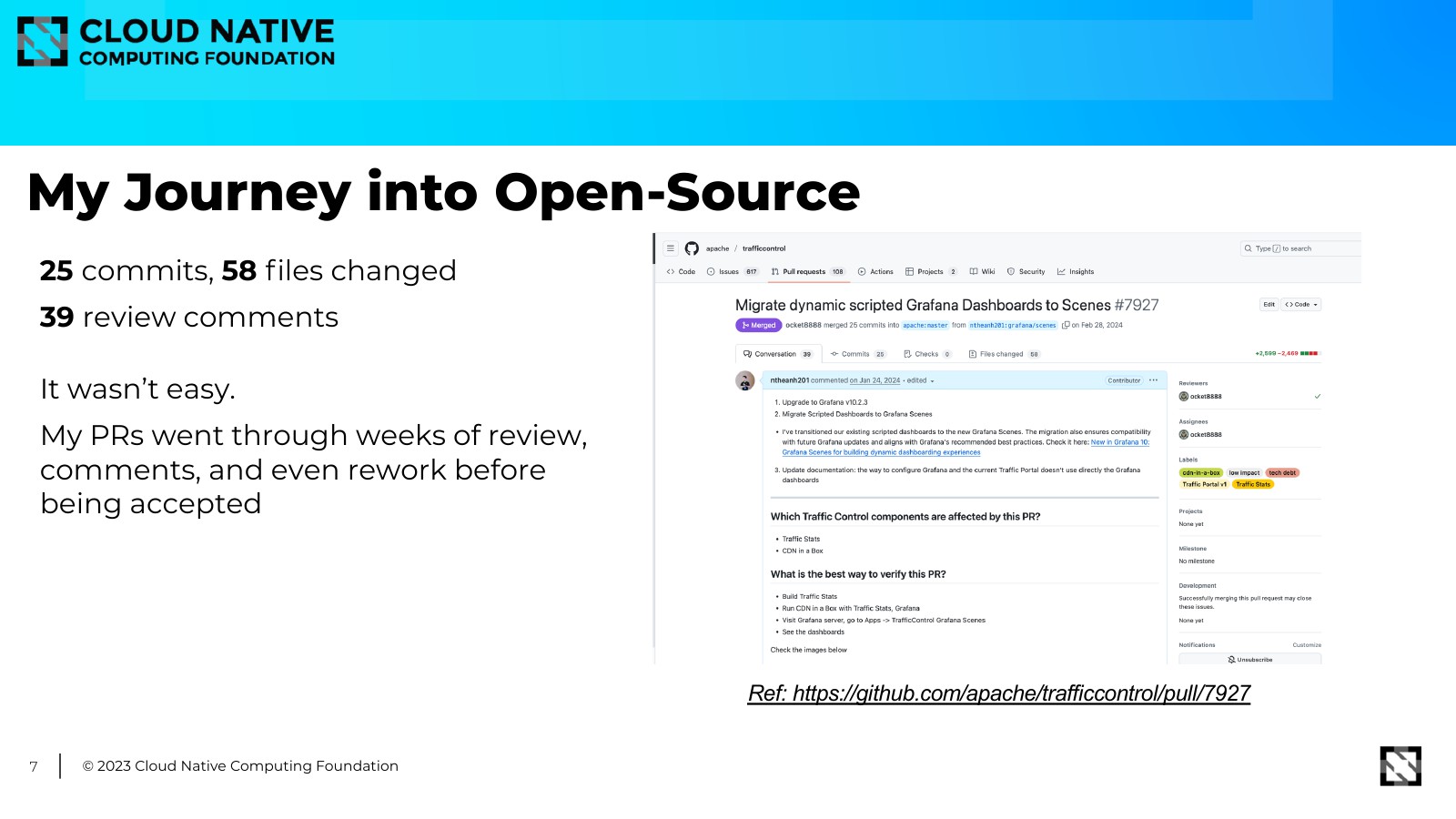 Apache Traffic Control PR #7927: 25 commits, 58 files changed, 39 review comments