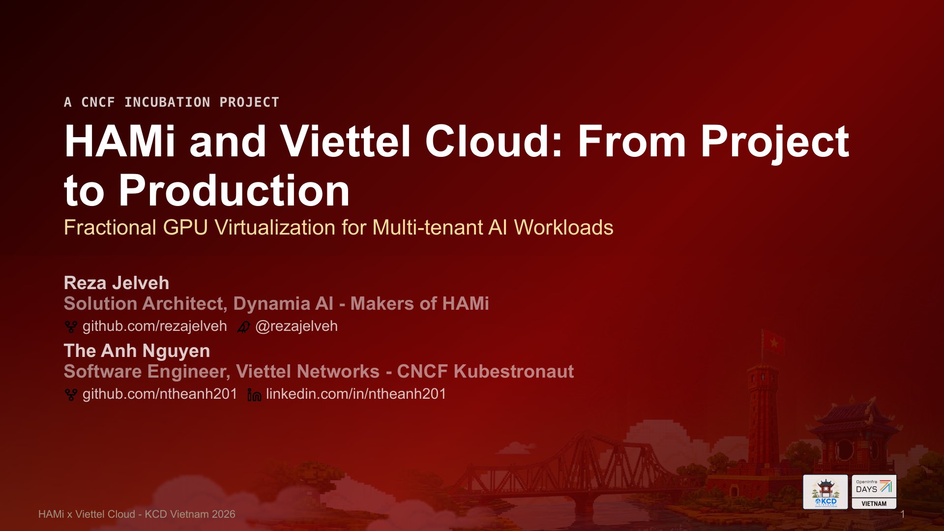 Cover slide of the talk