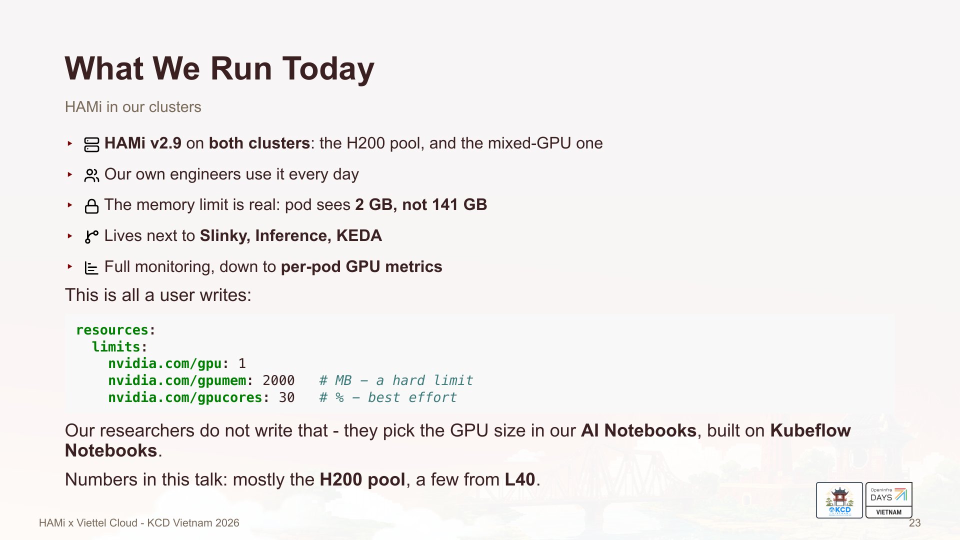 What we run today