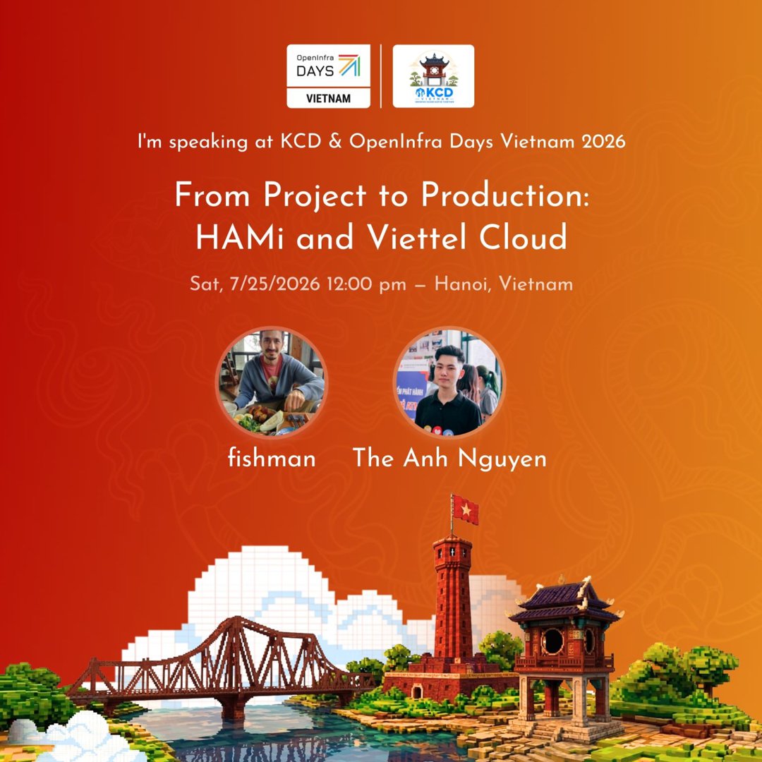 Speaker card for the talk at KCD & OpenInfra Days Vietnam 2026