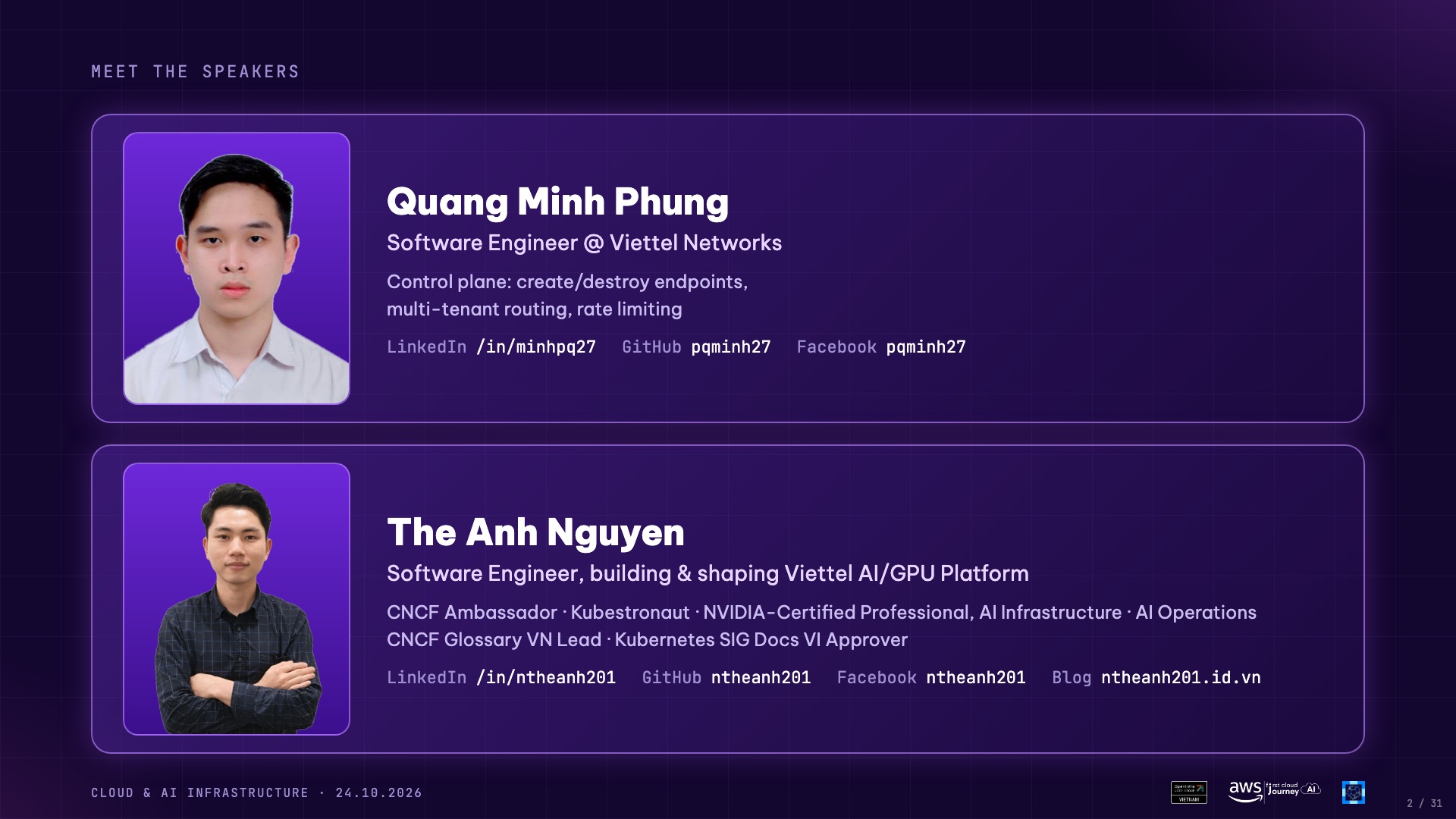 The speakers: Minh and me