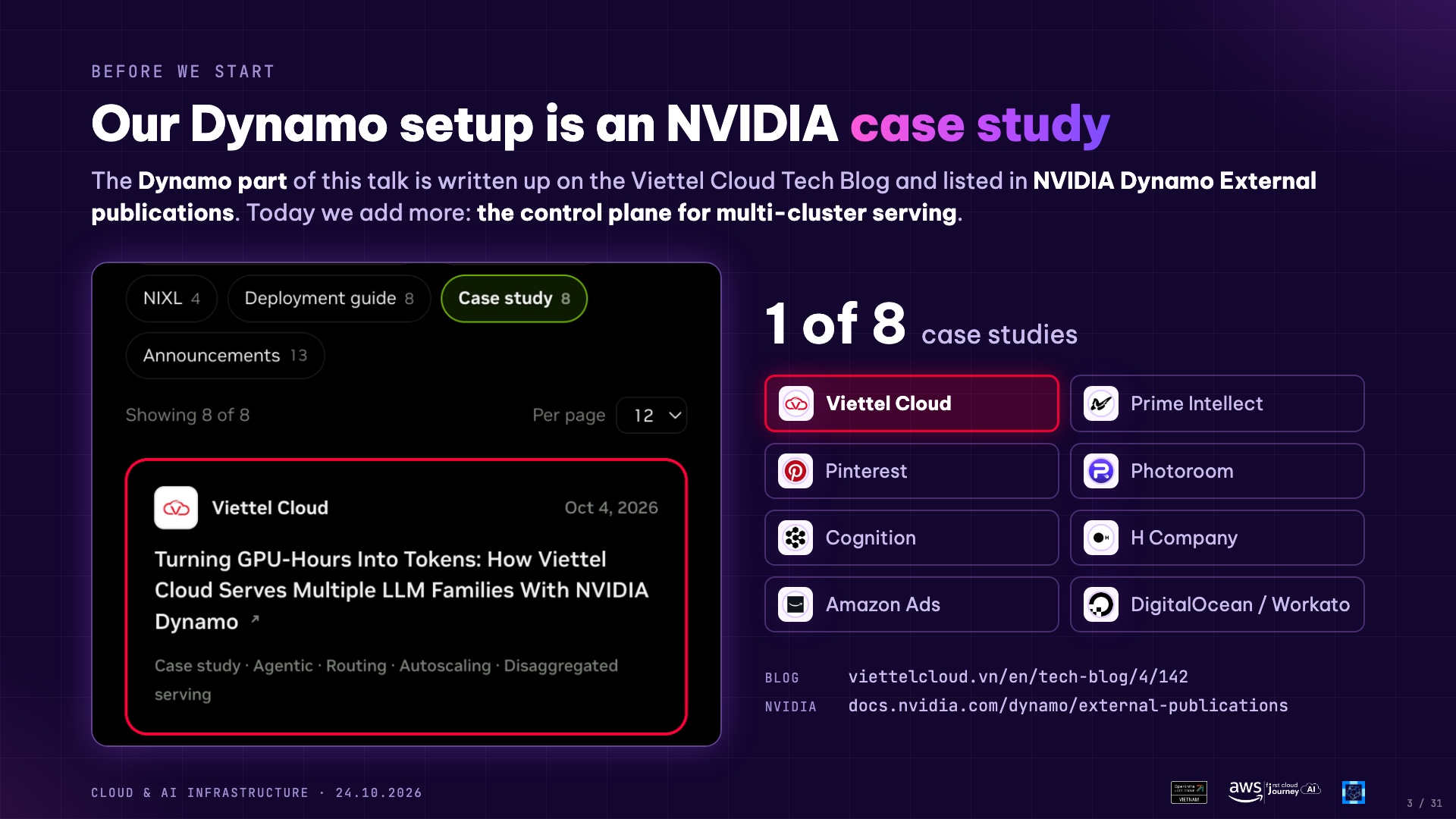 The Dynamo write-up, listed as a case study in the NVIDIA Dynamo docs