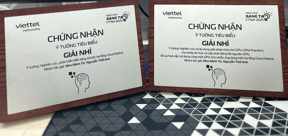 The two Second Prize certificates from the VTNet 2025 Innovation Journey