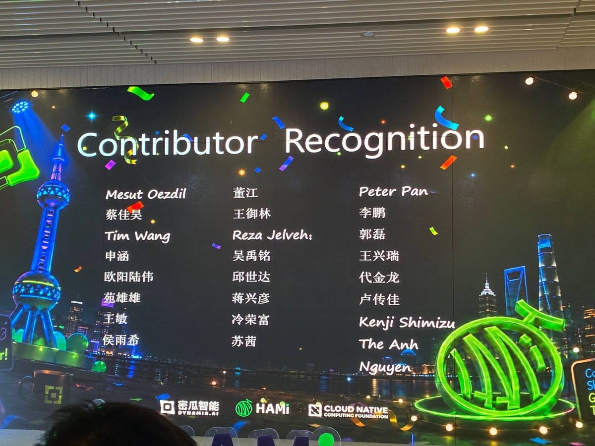 The Contributor Recognition wall, with my name in the last column